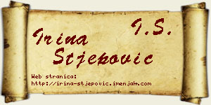 Irina Stjepović vizit kartica